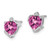 Image of 8.6mm 14k White Gold Created Pink Sapphire and Diamond Heart Earrings EM7028-CPS-001-WA