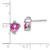 Image of 8.6mm 14k White Gold Created Pink Sapphire and Diamond Heart Earrings EM7028-CPS-001-WA