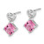Image of 13.3mm 14k White Gold Created Pink Sapphire and Diamond Heart Earrings EM7399-CPS-002-WA