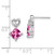 Image of 13.3mm 14k White Gold Created Pink Sapphire and Diamond Heart Earrings EM7399-CPS-002-WA