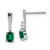 Image of 14mm 14k White Gold Oval Created Emerald and Diamond Dangle Earrings EM7407-CEM-004-WA