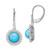 Image of 28mm 14k White Gold Simulated Turquoise and Diamond Leverback Earrings EM7139-BTQ-063-WA