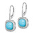 Image of 27.5mm 14k White Gold Simulated Turquoise and Diamond Leverback Earrings EM7141-BTQ-026-WA