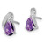 Image of 11mm Sterling Silver Rhodium-plated Diamond and Amethyst Post Earrings QE9939AM