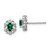 Image of 9mm Sterling Silver Rhodium-plated Created Emerald & Diamond Earrings QBE22MAY
