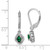 Image of 26mm Sterling Silver Rhodium-plated Diamond & Created Emerald Earrings QBE12MAY