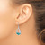 Image of 39mm Sterling Silver Rhodium-plated Simulated Turquoise Dangle Earrings QE12354