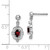 Image of 17mm Sterling Silver Rhodium-plated Pear Garnet and Diamond Post Earrings QDX586