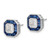 Image of 10.68mm Sterling Silver Rhodium-plated Synthetic Blue Spinel and CZ Earrings QE15252