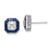 Image of 10.68mm Sterling Silver Rhodium-plated Synthetic Blue Spinel and CZ Earrings QE15252