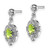 Image of 16mm Sterling Silver Rhodium-plated Pear Peridot and Diamond Post Earrings QDX825