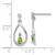 Image of 19mm Sterling Silver Rhodium-plated Pear Peridot and Diamond Post Earrings QDX826