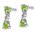 Image of 13mm Sterling Silver Rhodium-plated Pear Peridot and Diamond Post Earrings QDX827