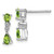 Image of 13mm Sterling Silver Rhodium-plated Pear Peridot and Diamond Post Earrings QDX827