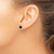 Image of 8mm Sterling Silver Rhodium-plated Black Sapphire & Diamond Post Earrings QE12153