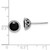 Image of 8mm Sterling Silver Rhodium-plated Black Sapphire & Diamond Post Earrings QE12153