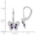 Image of 24mm Sterling Silver Rhodium-plated Amethyst and Diamond Butterfly Earrings QE10263AM