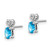 Image of 8mm Sterling Silver Rhodium-plated Light Swiss Blue Topaz & Diamond Earrings QBE23DEC