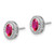 Image of 9mm 14k White Gold Oval Ruby Post Earrings
