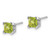 Image of 5.5mm 14k White Gold Square Peridot Earrings