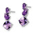 Image of 19.5mm 14k White Gold Amethyst Dangle Earrings