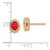 Image of 9mm 14K Yellow Gold Oval Ruby Post Earrings