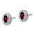 Image of 9mm 10k White Gold Oval Garnet Post Earrings