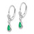 Image of 23mm 14k White Gold 6x4mm Emerald/May Earrings