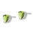 Image of 8mm 14k White Gold 8mm Heart Peridot Earrings