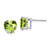 Image of 8mm 14k White Gold 8mm Heart Peridot Earrings