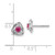 Image of 7.3mm 14k White Gold Created Ruby Post Earrings