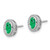 Image of 9mm 14k White Gold Oval Emerald Post Earrings