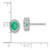 Image of 9mm 14k White Gold Oval Emerald Post Earrings