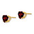 Image of 7mm 14K Yellow Gold 7mm Heart Garnet Earrings