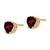 Image of 8mm 14K Yellow Gold 8mm Heart Garnet Earrings