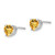 7mm 14k White Gold Citrine Heart Stud Earrings