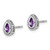 Image of 10.5mm 14k White Gold Pear Amethyst Post Earrings