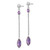 Image of 47mm 14k White Gold Amethyst Post Dangle Earrings