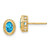 Image of 9mm 10k Yellow Gold Oval Blue Topaz Post Earrings