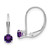 Image of 13mm 14k White Gold 4mm Amethyst/February Earrings