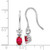 Image of 25mm 14k White Gold Diamond and Oval Ruby Earrings