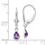 Image of 23mm 14k 6x4mm White Gold Amethys/February Earrings
