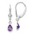 Image of 23mm 14k 6x4mm White Gold Amethys/February Earrings