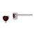 Image of 4.5mm Sterling Silver 4mm Heart Garnet Post Earrings