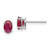 Image of 6mm 14k White Gold 6x4 Oval July/Ruby Post Earrings