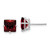 Image of 7mm 14k White Gold 7mm Princess Cut Garnet Earrings