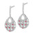 Image of 30.25mm 14k White Gold Ruby and Diamond Dangle Earrings