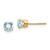 Image of 5mm 14K Yellow Gold 5mm Aquamarine Earrings - March