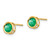 5mm 14K Yellow Gold 5mm Bezel Emerald Stud Earrings