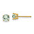 Image of 6mm 14K Yellow Gold 5mm Round Green Quartz Earrings